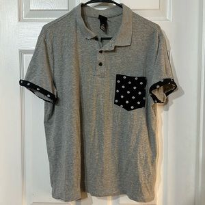 H&M polo. Grey with black pocket. Large.